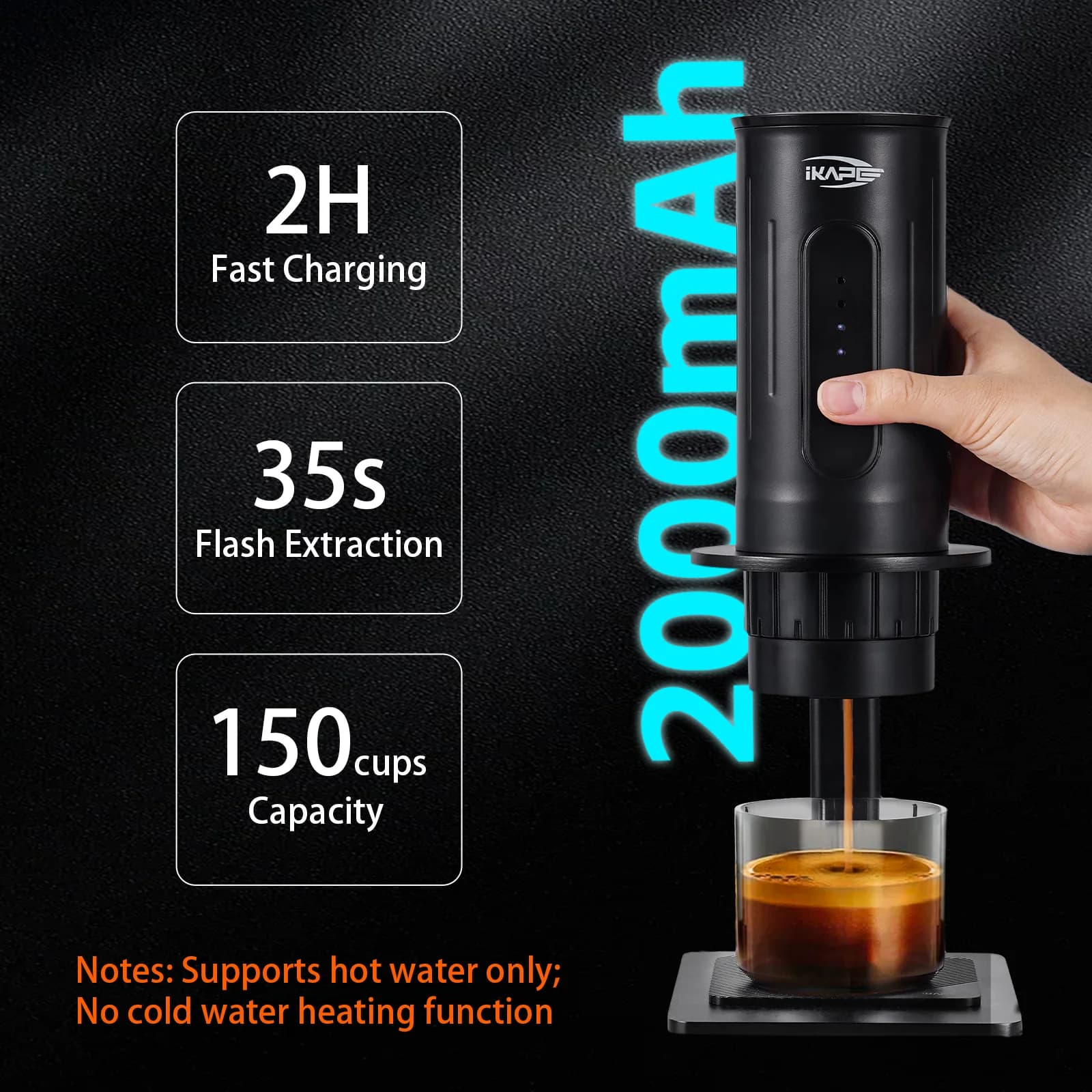 Macchina da caffè manuale portatile per capsule e caffè macinato