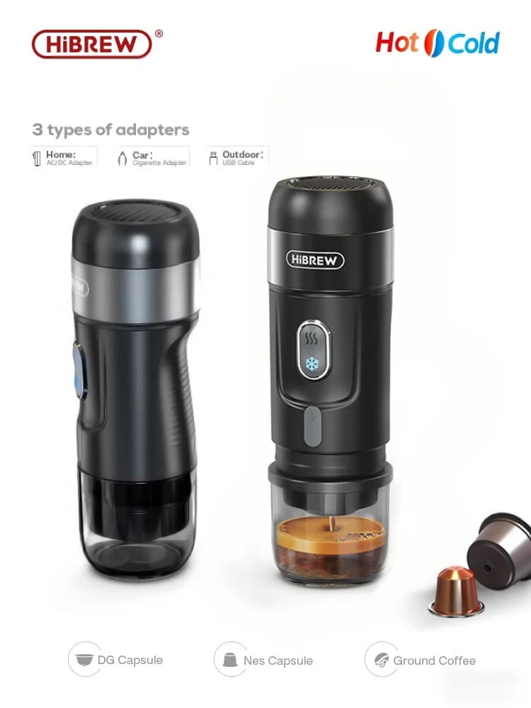 Macchina da caffè portatile per capsule e caffè macinato